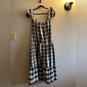 Steve Madden Black and White Plaid Maxi Dress